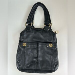 MARC BY MARC JACOBS TOTALLY TURNLOCK TERI TOTE BLACK GENUINE BUTTERY LEATHER
